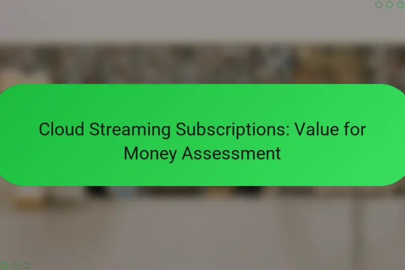 Cloud Streaming Subscriptions: Value for Money Assessment