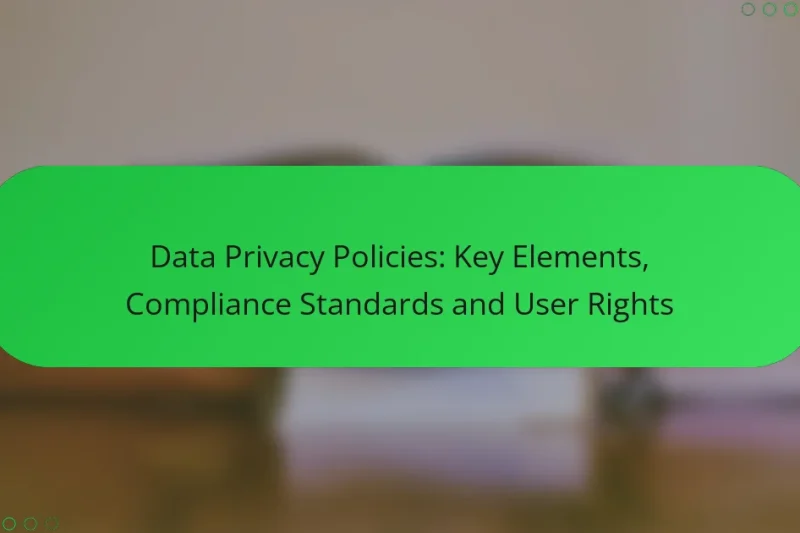 Data Privacy Policies: Key Elements, Compliance Standards and User Rights