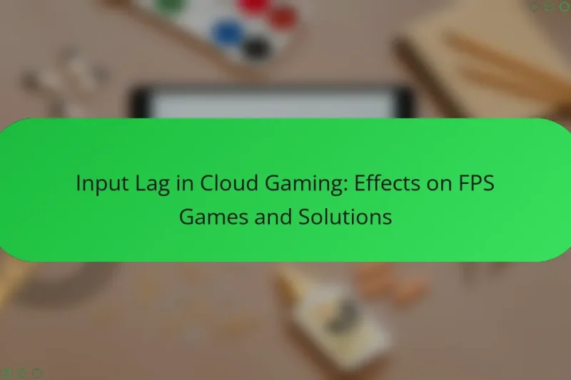 Input Lag in Cloud Gaming: Effects on FPS Games and Solutions