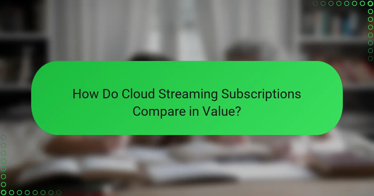 How Do Cloud Streaming Subscriptions Compare in Value?