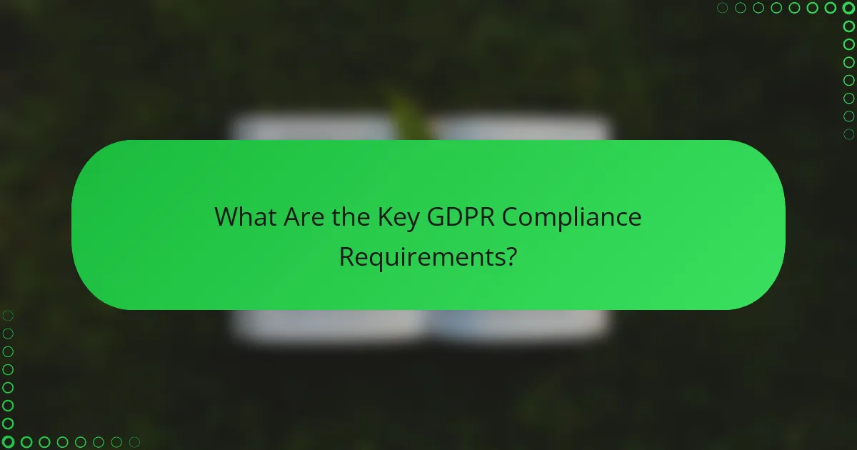 What Are the Key GDPR Compliance Requirements?